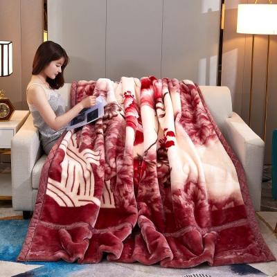 China Comfortable Winter Thickened Raschel Blanket Super Soft Double Layer for Home Textile for sale