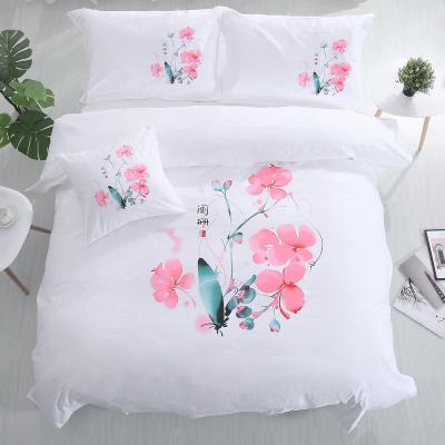 China 173 * 118 Fabric Density Pure Cotton White Chinese Bed Sheets and Quilt Covers for sale