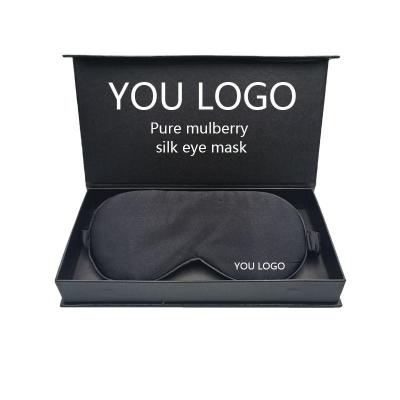 China Custom Logo Label Puur 100% Moerbeien Zijde Oogmasker Voor Slapen Solid Pattern Home Te koop