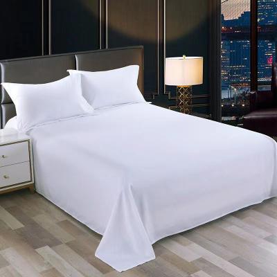 China 80 Fabric Count Cotton Hotel Bed Sheet Set for Customized Bedsheets in White Color for sale