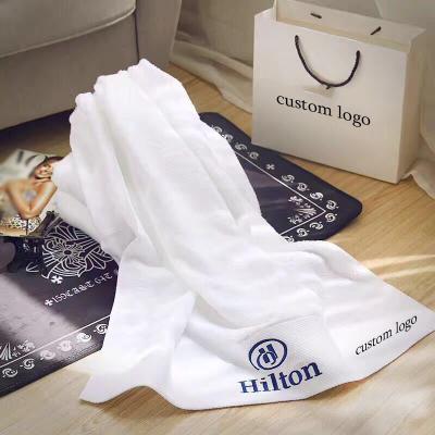 China 100% Cotton Fabric Solid Color Custom Logo Bath Towel Set for Luxury Hotel Bathroom for sale