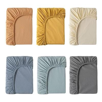 China Washable Solid Pattern Type Polyester Fiber Fitted Sheet for Simple Style Bedspread for sale