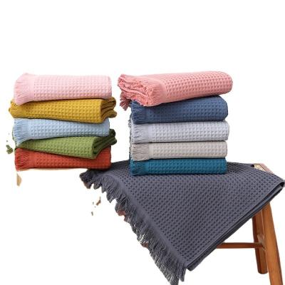 China Hotel Soft Multi-Colored Tassel Bath Towel Shawl 90*180 with Antimicrobial and Cotton for sale