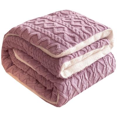 China Caloroso Chunky espessado Veludo Inverno Sherpa Quilt Peso Cobertura à venda