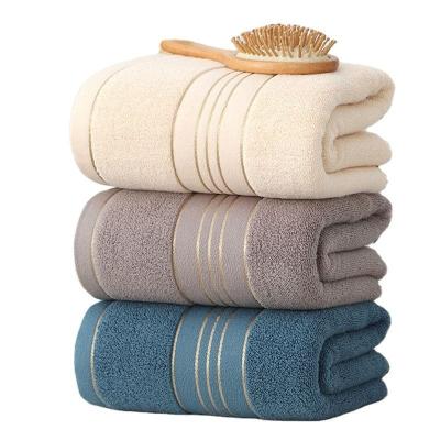 China Hot Custom Pure Cotton Luxury Custom Logo Absorption Soft Golden Satin Dobby Bath Face Hand Hair Towel Sets Baby Towel Sample for sale