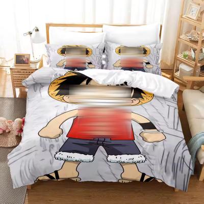 China Anti Dust Mite 3D Printed Monkey D. Luffy Series Plant Digital Print Bed Linen Bedding Set for sale