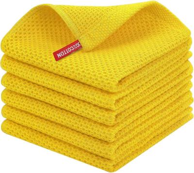 China Home OEM Acceptable Easy-to-Clean Kitchen Towel Set with Hook and Waffle Square Design for sale