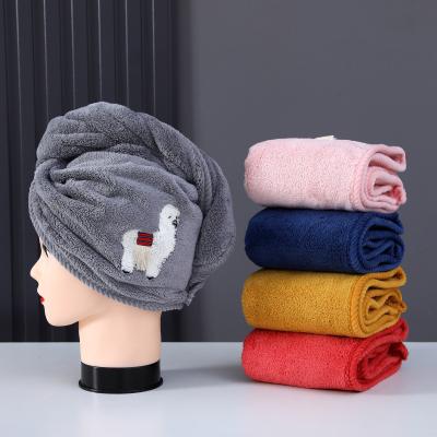 China Unisex Shower Cap Dry Hair Towel Custom Thickening Elastic Bathing Cap for Sustainable for sale