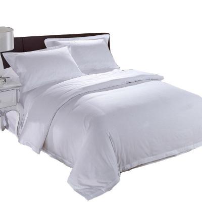 China 4 Pcs 60s 300tc 100% Cotton White Satin Bedding Set for Luxury 5 Star Resort Hotel for sale