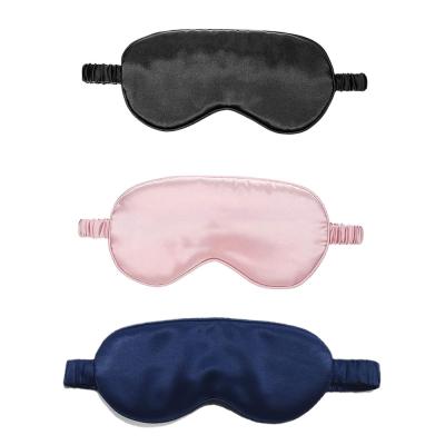 China Comfortable Unisex Ultra Smooth Blackout Silk Satin Sleeping Eye Mask with Elastic Band for sale