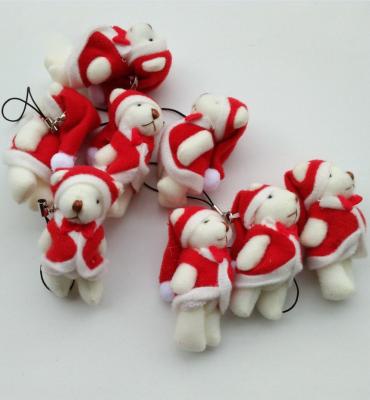 China Mini Kerst Knuckle Bear 6cm Plush Toy Teddy Bear Doll Hanger met 6*3*2cm Grootte Te koop