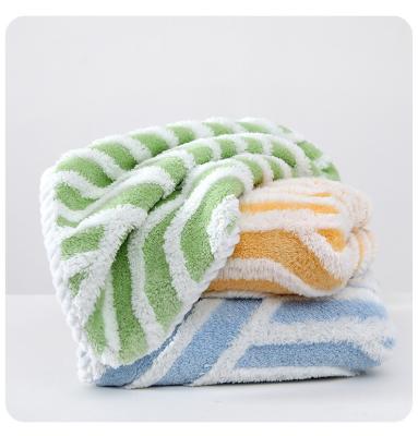 China Thickened Woven Sustainable Jacquard Coral Fleece Dishcloth Microfiber Cleaning Rag for sale