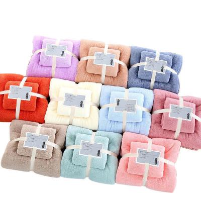 China Coral Fleece Refrigerante Toalha Turca Conjunto 5 Estrelas Colorido Zero Twist Gift Set Toalha de Banho à venda