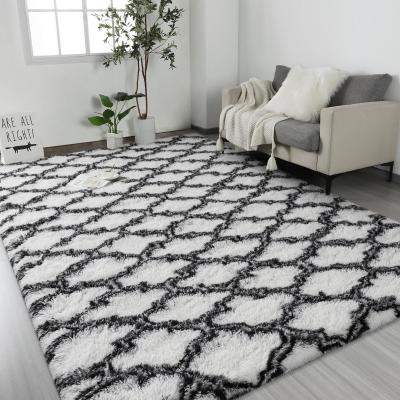 China Travel Fluffy Geometric Rug for Kids Nursery Non Slip Modern Area Carpet Made of Polyester for sale