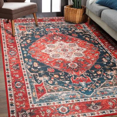 China Bohemian Style Floral Print Living Bedroom Rug with Non-Shedding Function and Easy Care for sale