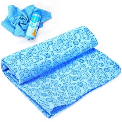 China Quick-Dry Light Blue 3D PVA Towel for Easy Wrinkle Fade and Multi-Function Bath Hair Rub for sale