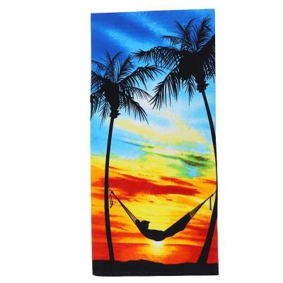 China Customized Designs Supported Super Soft Printed Microfiber 100% Polyester Beach Towel for sale