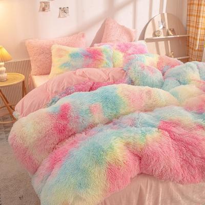 China Full Size Bedding Set with Plant Pattern and Reactive Printing in Mink Velvet Material for sale