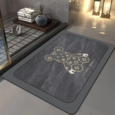 China Customized Color Non Slip Bathroom Mat Rug Super Absorbent Stain Resistant PVC Bathmat for sale