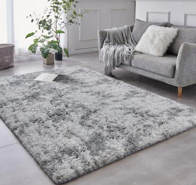 China Custom Area Rugs for Living Room Home Decorative Fluffy Floor Carpet Mat Tie Dyed Light Grey Rug for sale