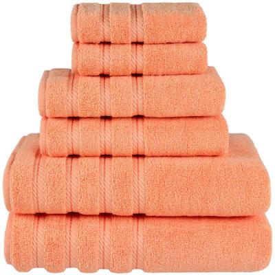 China Child-Proof Luxury Dobby Border 6 Pieces 100% Cotton Towel Set for Bathroom Shower for sale