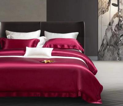 China Silk Bedding Set Queen Size Satin Sheets 4 Sheets Set Bed Cover for Home Hotel Luxury for sale