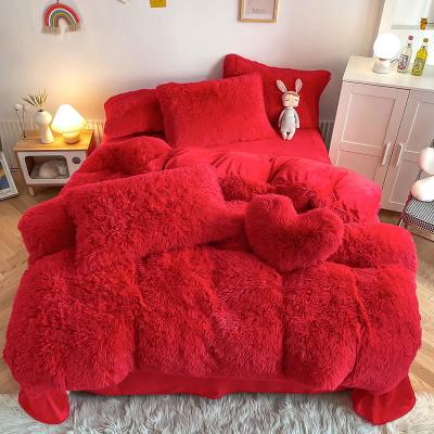 China Modern Pink Princess Duvet Cover Sets for Autumn Winter Custom Christmas Gifts Stores for sale