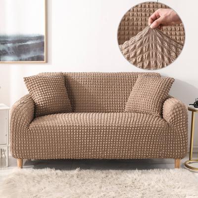 China Super Elastic Three-seat Sofa Covers in Light Luxury Style with Seersucker Fabric for sale