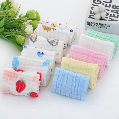 China Customized Organic Cotton Muslin Baby Towels Burp Cloth 30x30cm 25x50cm in White for sale