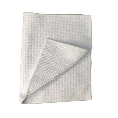 China WHITE Waffle Weave Tea Towel Sublimation Blank Kitchen Towel for Custom Printing for sale