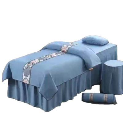 China Modern Style Massage Table Sheet Cover Set Luxury Spa Pure Microfiber 4 Piece Bedding for sale