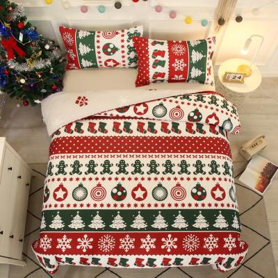 China Custom Fabric Density Winter Festive Bedding Comforter Sets for Home Christmas 4pc Set for sale