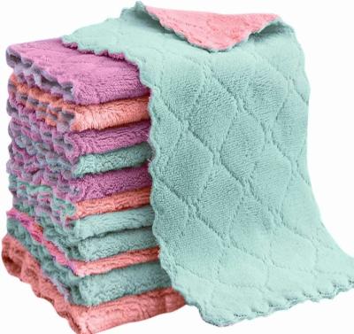 China Knitted Design Microfiber Cleaning Cloth for House Kit Lint Free and Multi Color for sale