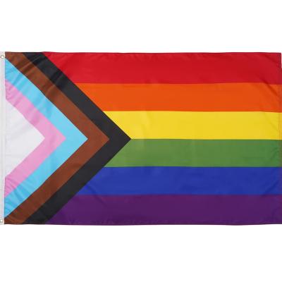 China Health Care Institutes Wholesale Silk Screen Printing 90*150cm 100% Polyester Fabric Rainbow Flags for sale