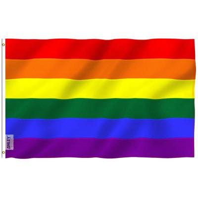 China Health Care Institutes 90*150cm Current Progress Cheap Pride Gay Rainbow Flags For Sale 100% Polyester for sale