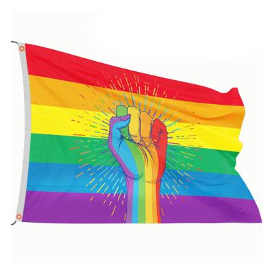 China Healthcare Institutes Event Use Digital Printed Polyester Large 3*5ft Custom Gay Pride Simaflag Rainbow Flag for sale