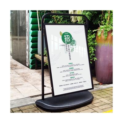 China Quality Guarantee Water Tank Base Outdoor Advertising Sign Board Foldable A-frame Break Open Metal One Board Advertising Billboard for sale