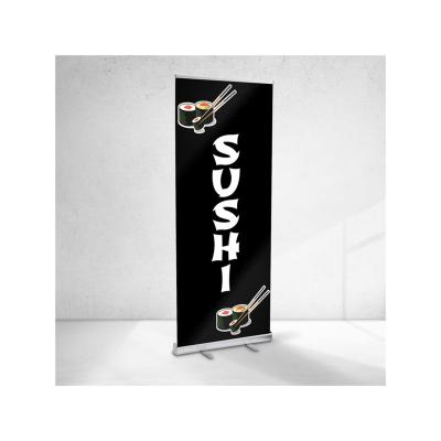 China All Aluminum Frame Retractable Roll Up Vertical Sign Holder Adjustable Banner Stand For Store Indoor Outdoor Events With Bag for sale