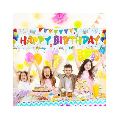 China Health Care Institutes Low Prices Waterproof Colorful Happy Birthday Polyester Material Cloth Banner for sale