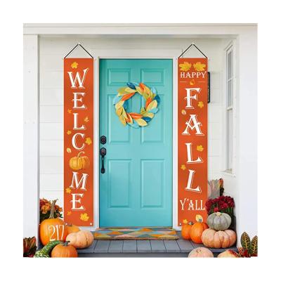 China Vibrant Colors and Vivid Designs Custom Halloween Porch Banners Porch Banners Grommet Halloween Door Banner for sale