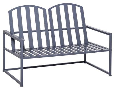 China Durable Gray Factory Supply 2 Seat Lounge Chairs Outdoor Patio Park Yard Garden Bench for sale