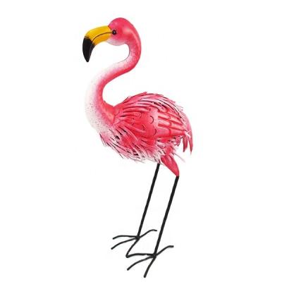 China Flamingo Ornaments Colorful Funny Flamingo Garden Decor Patio Crafts Handwork Metal Animal Statue for sale