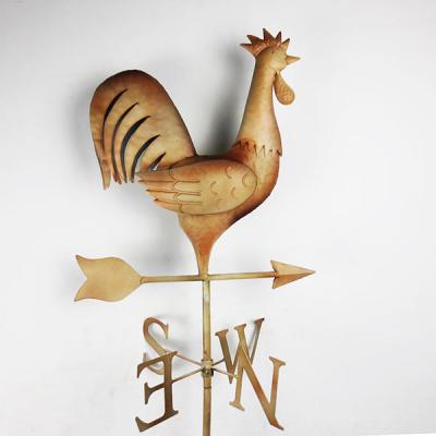 China Environment-frendly Metal Iron Rooster Weathervane Western Style Covers Art Decor Weather Vane Flower Gardens Stakes Patio Outdoor Yard for sale