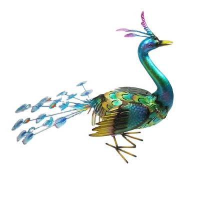 China Peacoke Handwork Handmade Colorful Flying Bird Decor, Modern Birds Theme Art Metal Home Office Props Decoration for sale