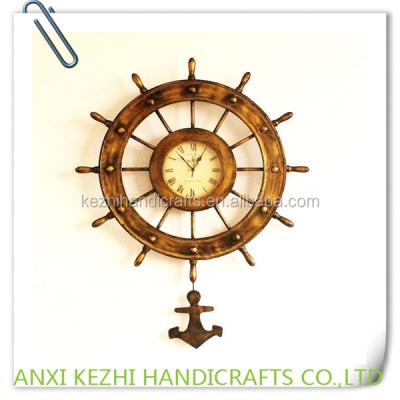 China Household Decoration Antique Boat Rudder Wall Clock Household Bronze Decoration for sale