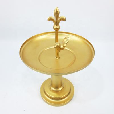 China Luxury Minimalist Gold Metal Cake Display Birthday Party Dessert Table Wedding Decoration Cake Stand for sale