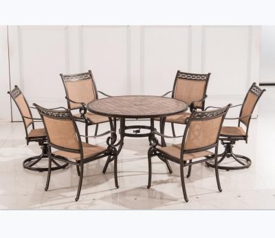 China 2019 American WEIHUO outdoor furniture cast aluminum dining chairs&table for sale