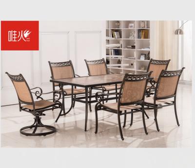 China Garden Chair WEIHUO Outdoor Furniture High Back Dining Chair And Swivel Rocker for sale