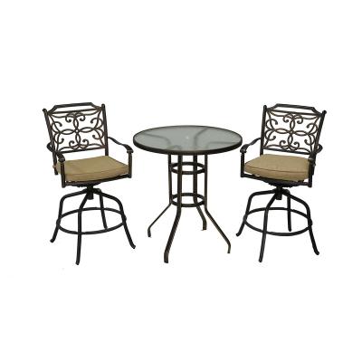 China Modern Outdoor Leisure Cast Aluminum Bar Table And Chair (IVY16114+IVY14215) for sale