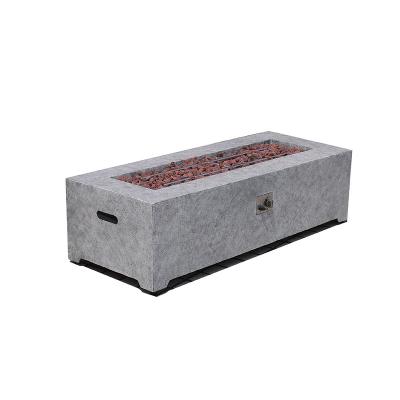 China Rectangle Fire Pit Aluminum Coffee Table 2022 New Outdoor Garden Design for sale